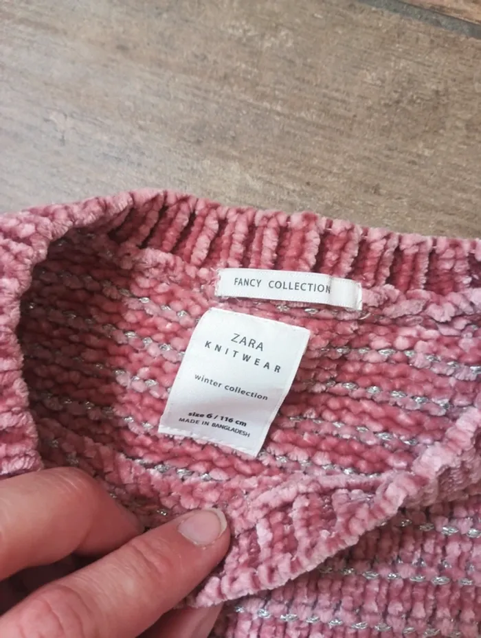 Pull maille velours Fille 6 ans Zara - photo numéro 2