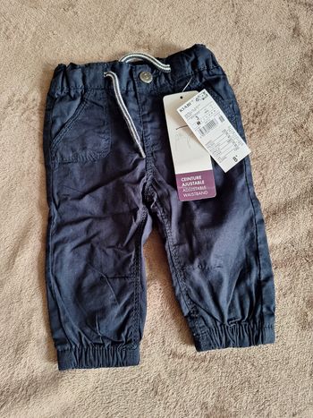 Pantalon garçon 3 mois bleu marine Kiabi