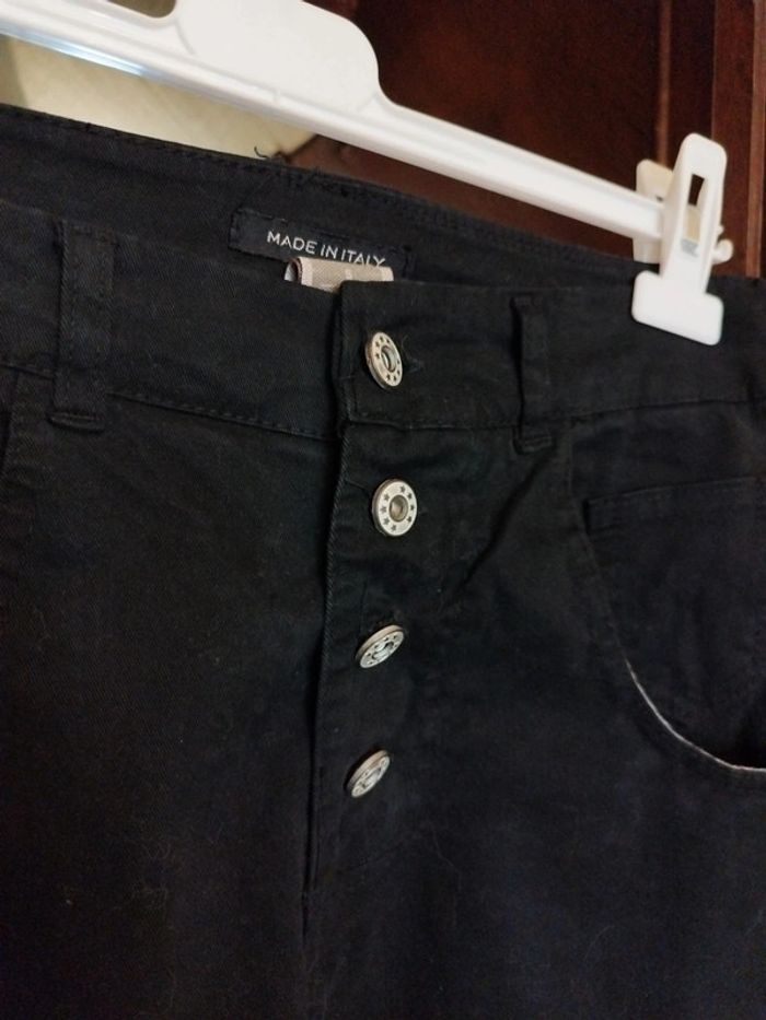 Jeans noir droit skinny boutons vintage S/36 - photo numéro 4