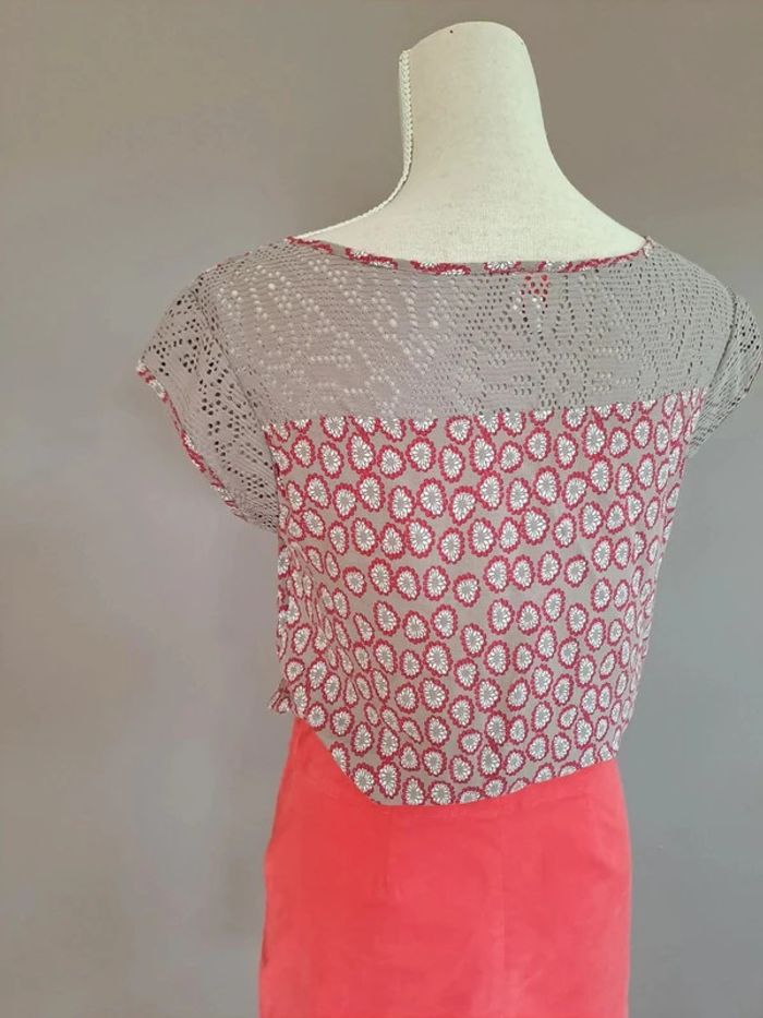 Robe bi-matière effet jupe et blouse Miss Captain t. 36 - photo numéro 5