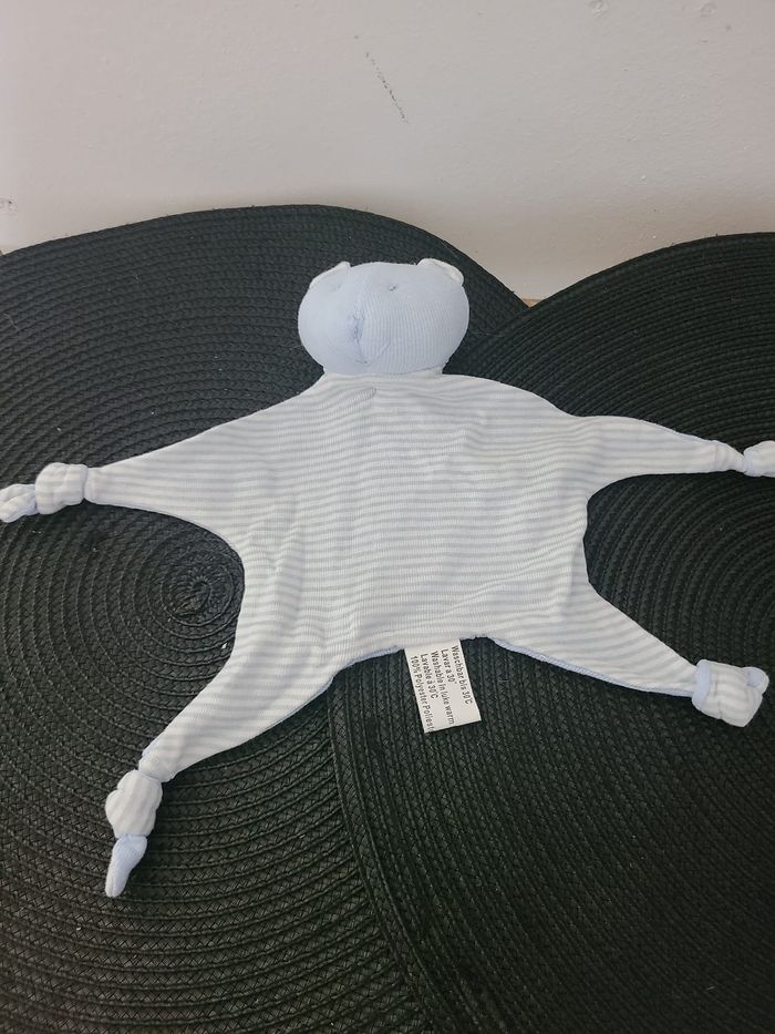 Doudou plat ours bleu vert - photo numéro 3