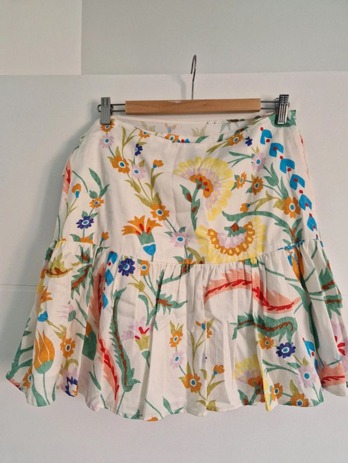 🌼 Jupe portefeuille fleurie Claudie Pierlot – taille 40 - photo numéro 5