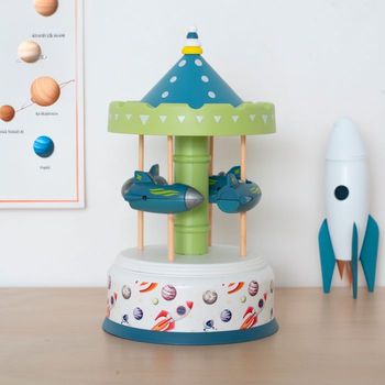 🚀 Carrousel musical espace – fusées / avions – décoration chambre enfant
