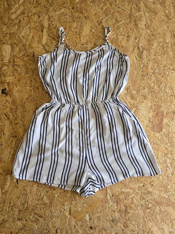 Combishort rayé blanc/bleu marine femme H&M