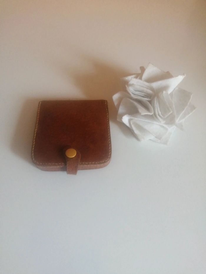 🌸Porte monnaie cuir véritable marron Vintage 🌸 - photo numéro 1