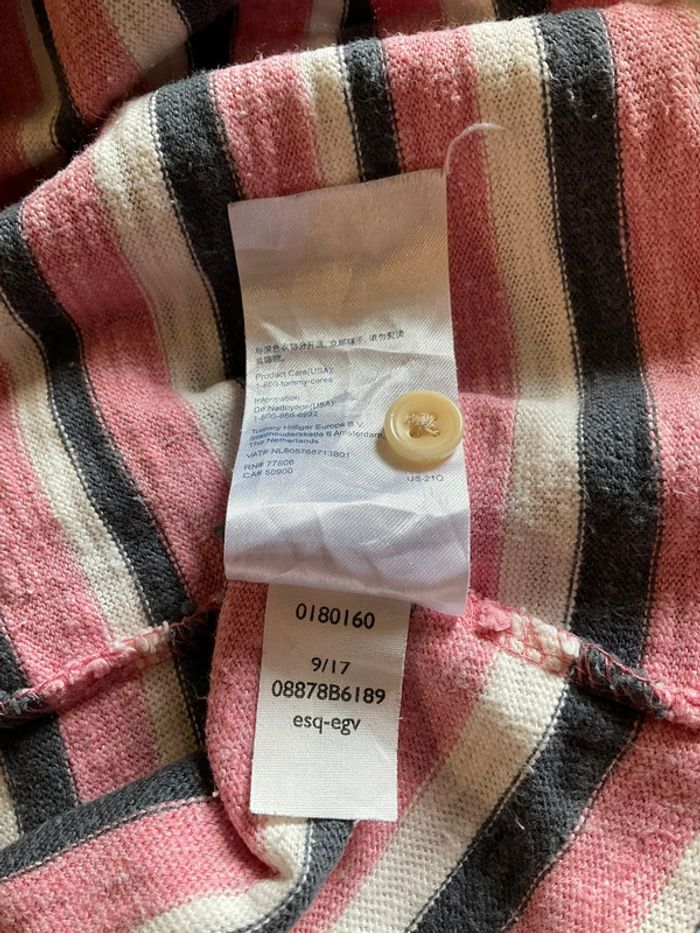 Polo rose, marine et blanc pour homme Tommy Hilfiger taille M 031 - photo numéro 10