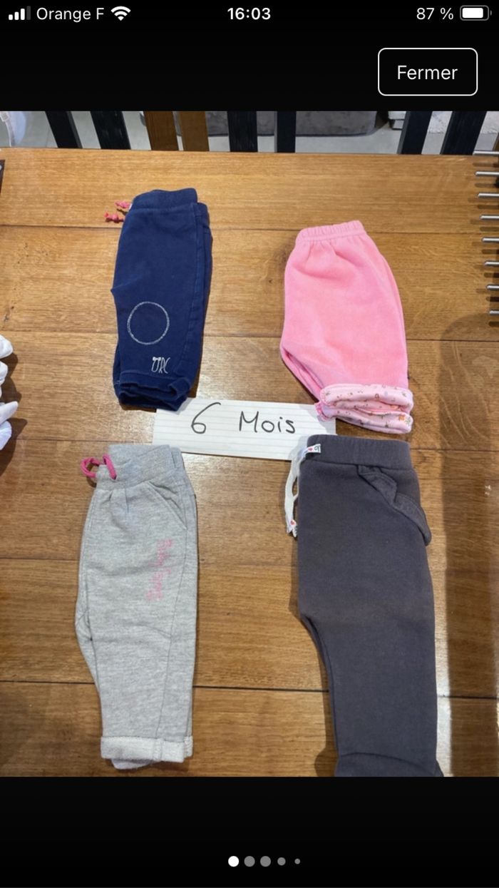 4 jogging fille 3/6 mois