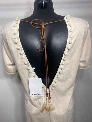 Robe nubuck décolletée en V dans le dos femme neuve T38 étiquetée Jubylee