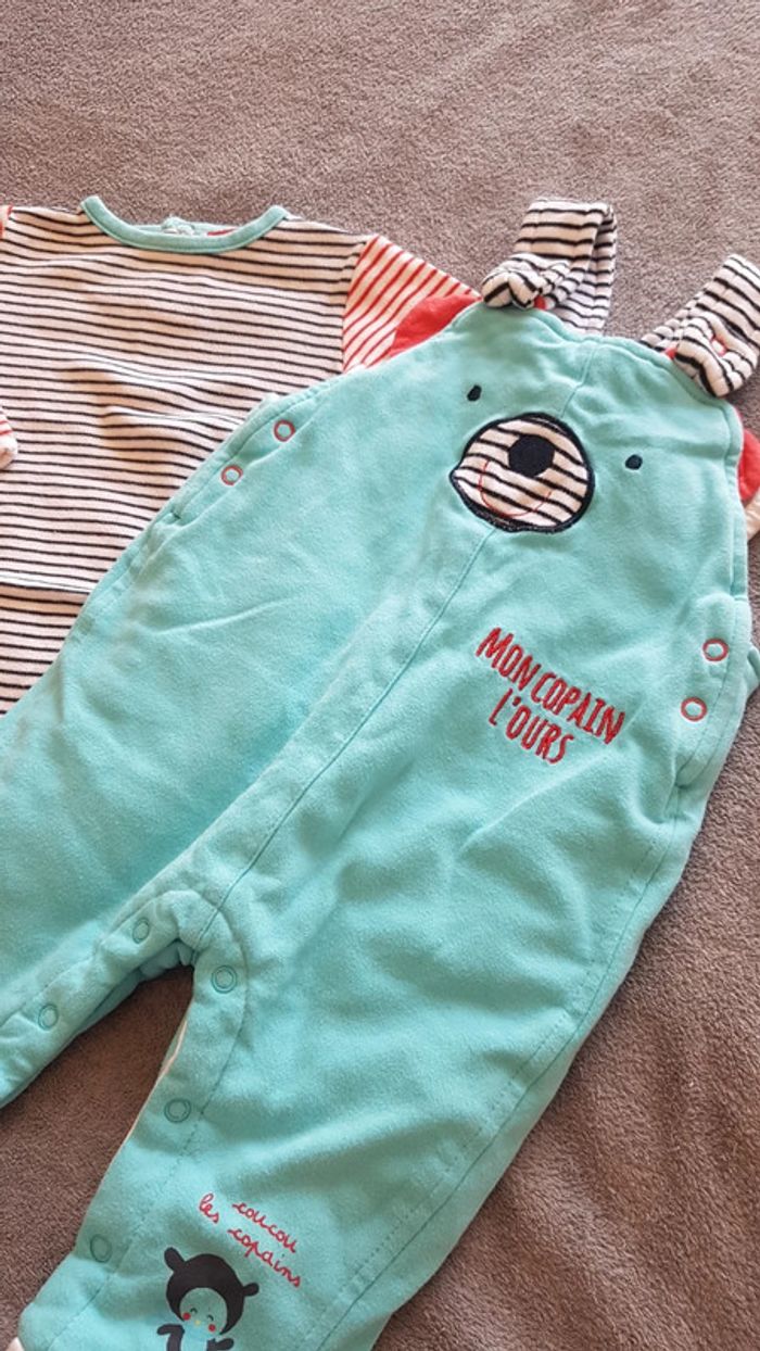 Ensemble salopette et bodies 9 mois - photo numéro 3