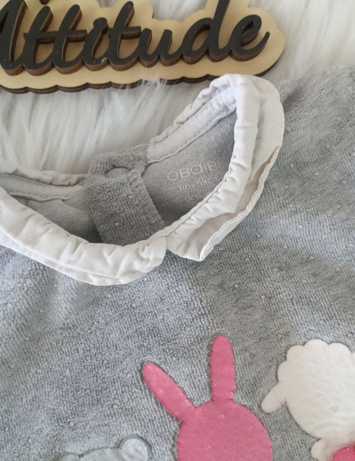 Pyjama obaibi 3 mois velours fille - photo numéro 2