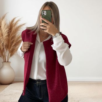 Gilet sans manches TU bordeaux
