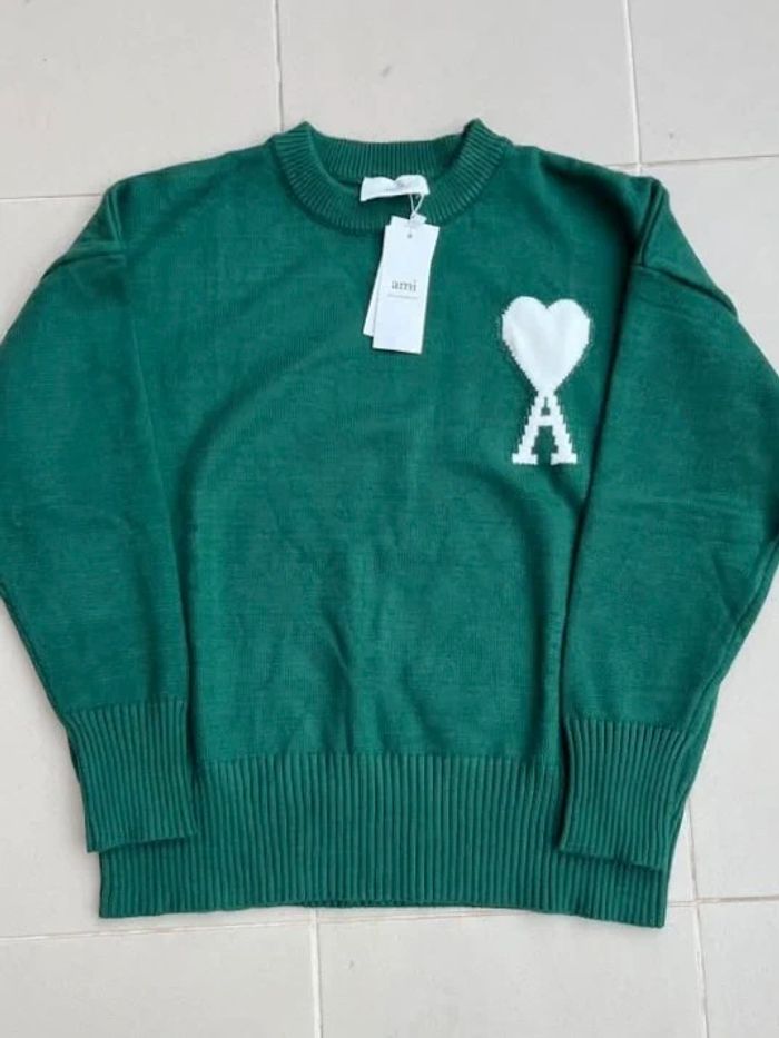 Pull Ami Paris Vert  M