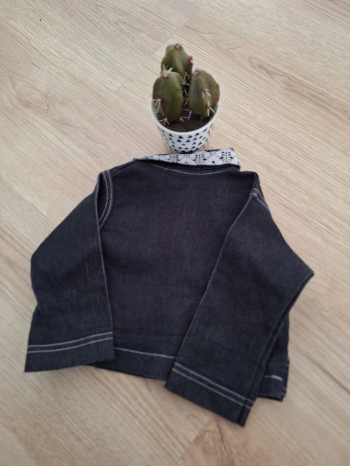 Veste courte jean fin bébé fille 12 mois - photo numéro 2