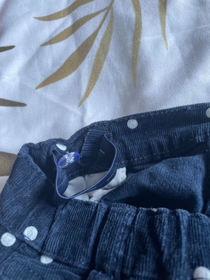 Jupe en velour bleu marine à point blanc taille 12 ans marque lilimarelle - photo numéro 4
