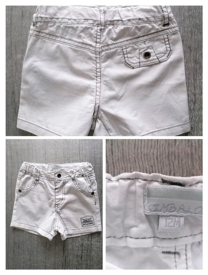 Lot de 2 shorts blancs Kimbaloo 12 mois - photo numéro 2