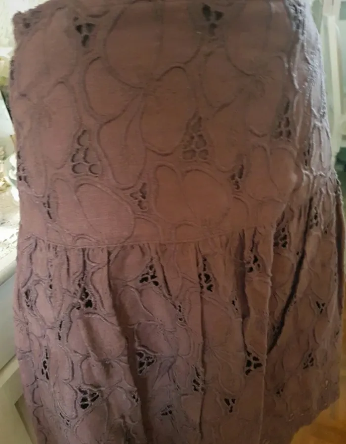 Jupe marron broderie Caroll T 38/40 - photo numéro 3