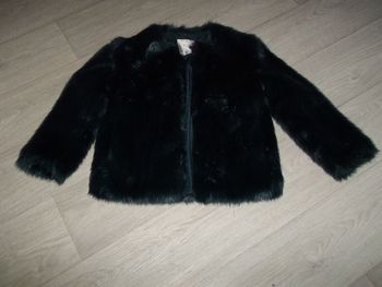 Veste TRAFALUC ZARA bleu marine en fausse fourrure taille S TBE