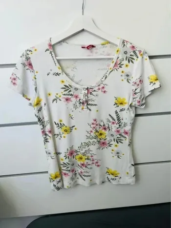 T shirt femme avec col rond guess