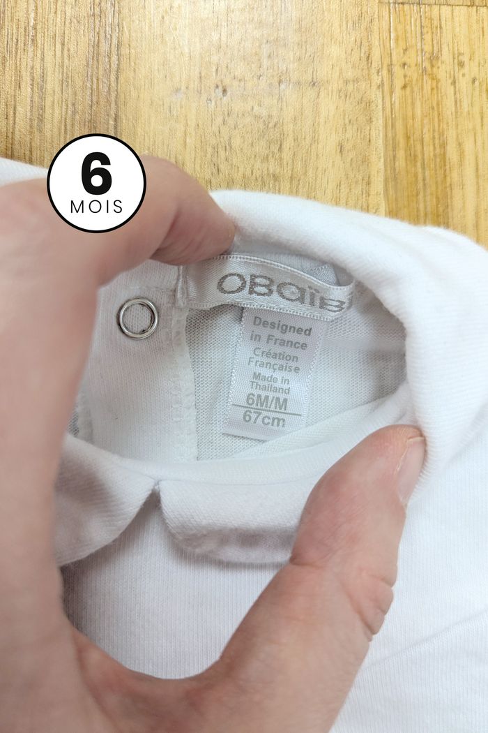 T-shirt manches courtes blanc - bébé fille 6 mois - photo numéro 3