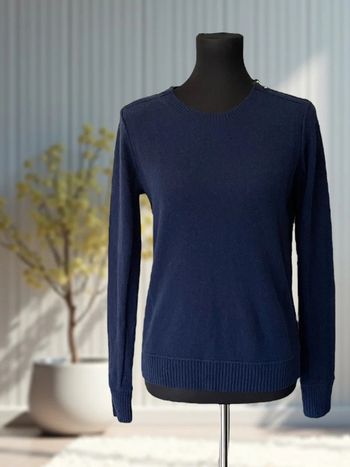Pull col rond bleu marine en cachemire Club Monaco
