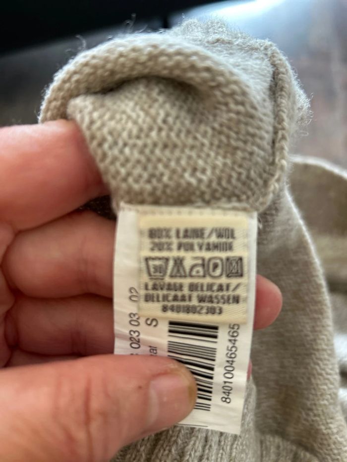 Pull col V chiné 80% laine - photo numéro 6