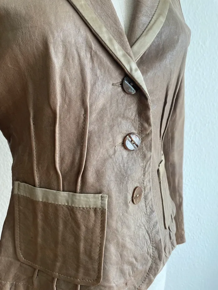 Veste cuir Patrizia Pepe taille 38 - photo numéro 5