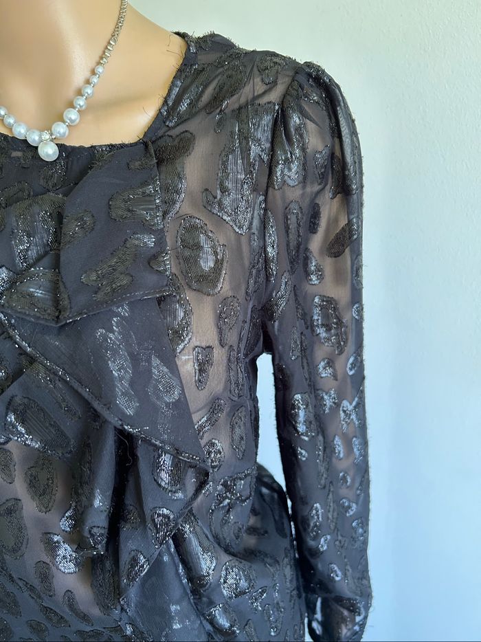 Blouse transparente noire et brillante Bisou’s Project taille L jamais portée - photo numéro 4