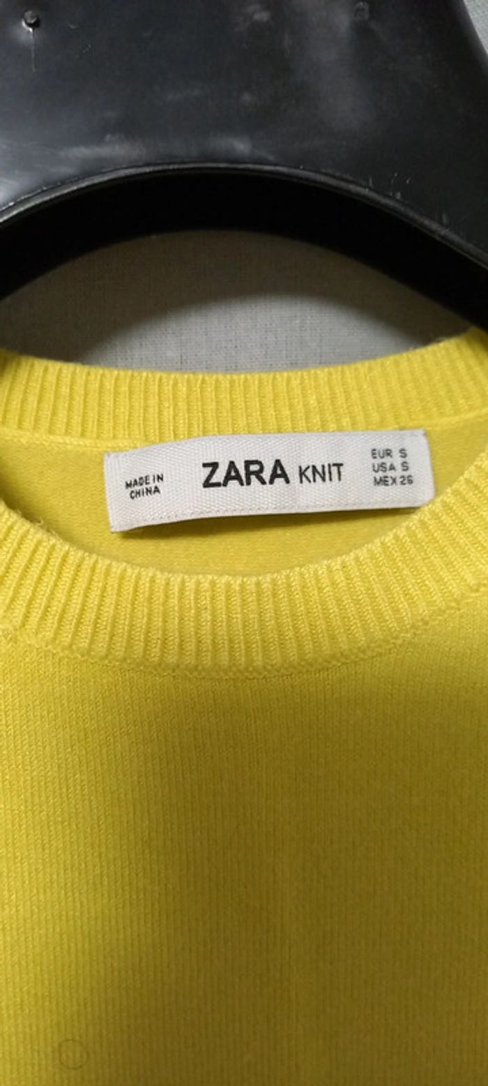 Pull sans manches zara 36 jaune - photo numéro 3