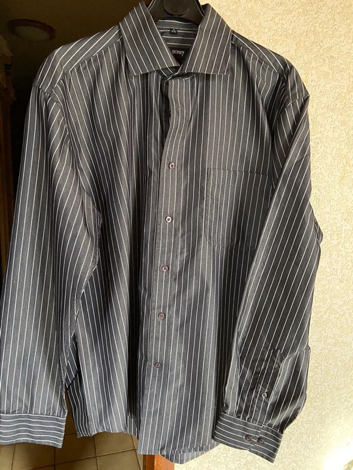 Chemise noire à rayures Yves Dorsey