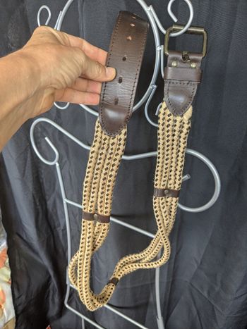 Ceinture cuir et corde vintage