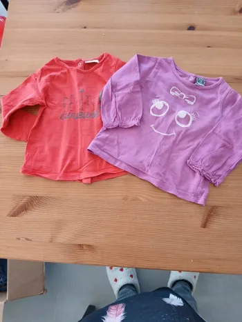 2 t-shirt manches longues tape à l œil