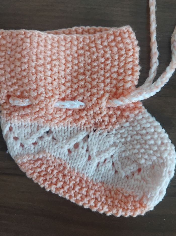 Chausson tricoté bébé fille 1/3 mois - photo numéro 4