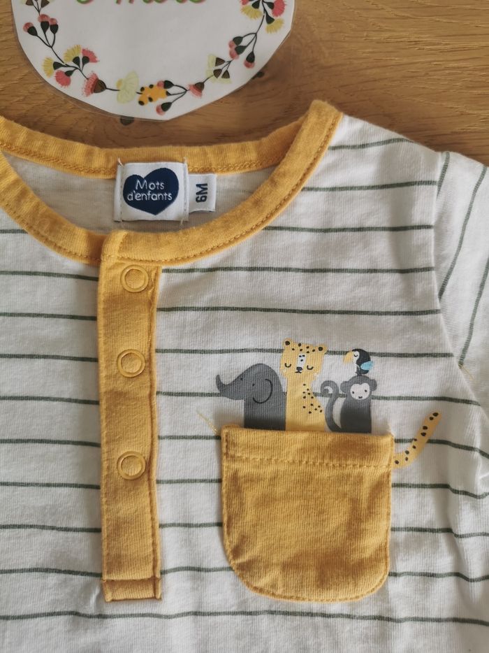 Lot de 2 t-shirt manches courtes bébé garçon 6mois kimbaloo et mot d'enfant TBE - photo numéro 6