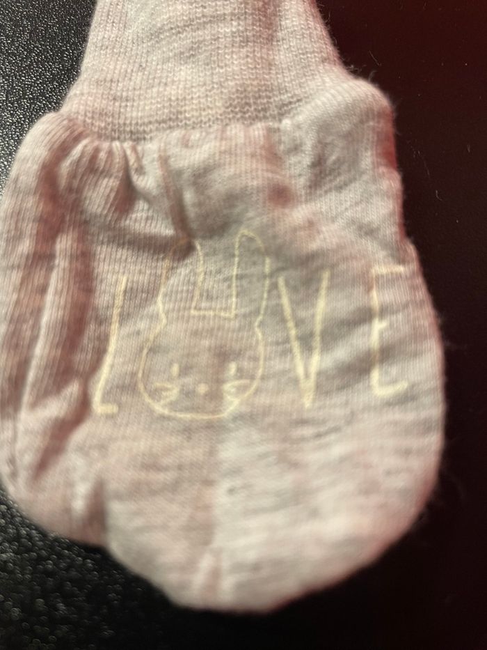 Moufles naissance Kiabi coton gris clair - photo numéro 2