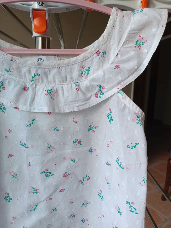 Blouse blanche à petites fleurs 3 ans - photo numéro 5
