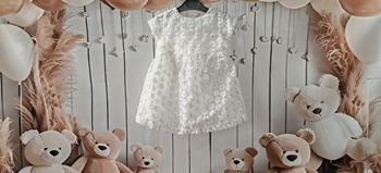 👗 Robe blanche bébé Cuddles & Smiles - 9/12 mois - détails dorés