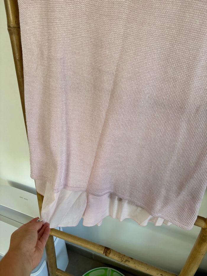 t-shirt rose pale zara knit taille M - photo numéro 3