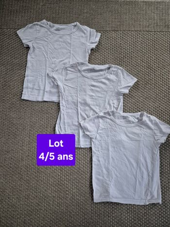 Lot de 3 maillots de corps mc mixtes - 4/5 ans