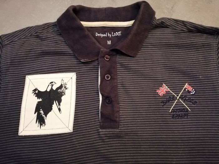 Polo rayé noir et gris Taille M - photo numéro 3