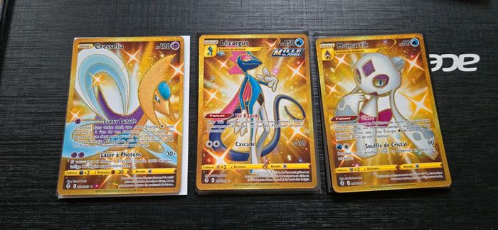 Lot de 3 carte pokémon gold évolution céleste