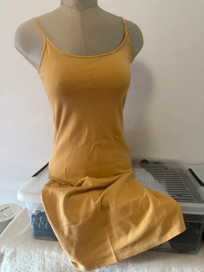 Robe longue jaune moutarde Pimkie