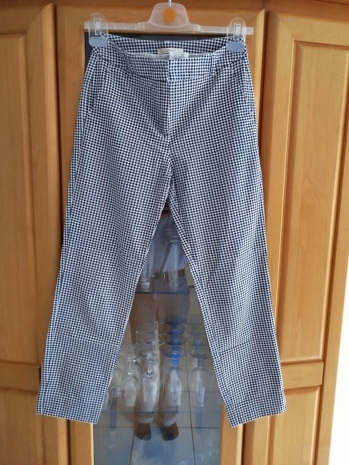Pantalon à carreaux noir et blanc 
Camaïeu 
Taille XS - photo numéro 3