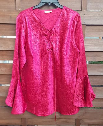 Blouse rétro vintage froissée à manches volantées