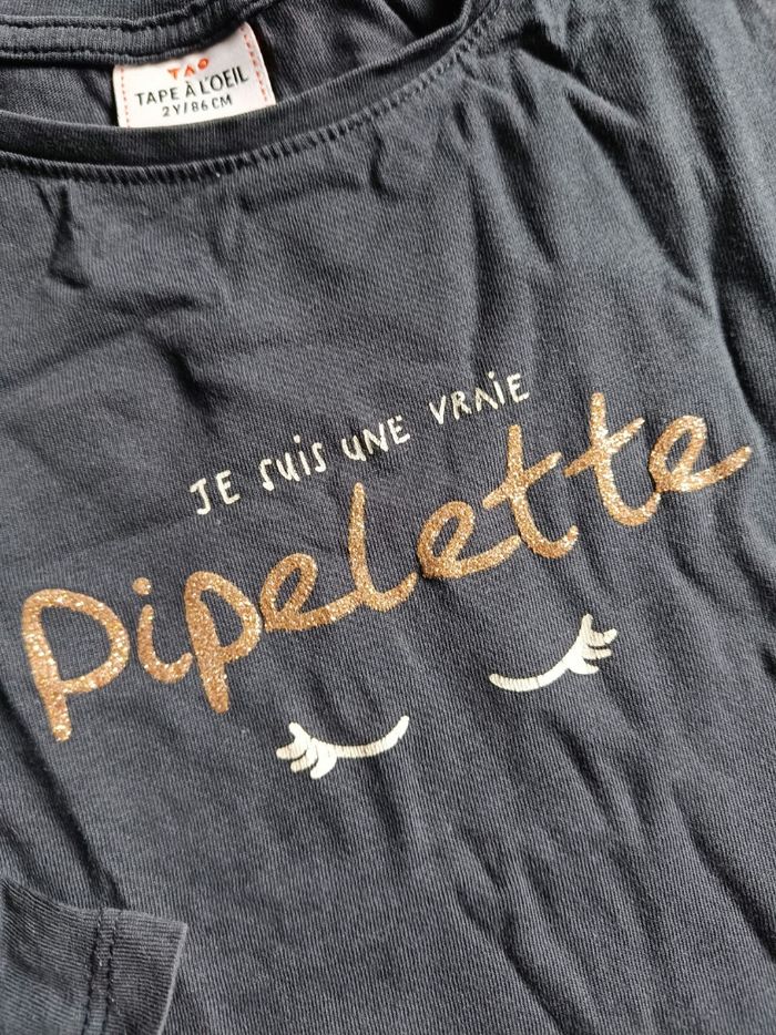 T-shirt ML gris 💕 Taille 2 ans - photo numéro 3