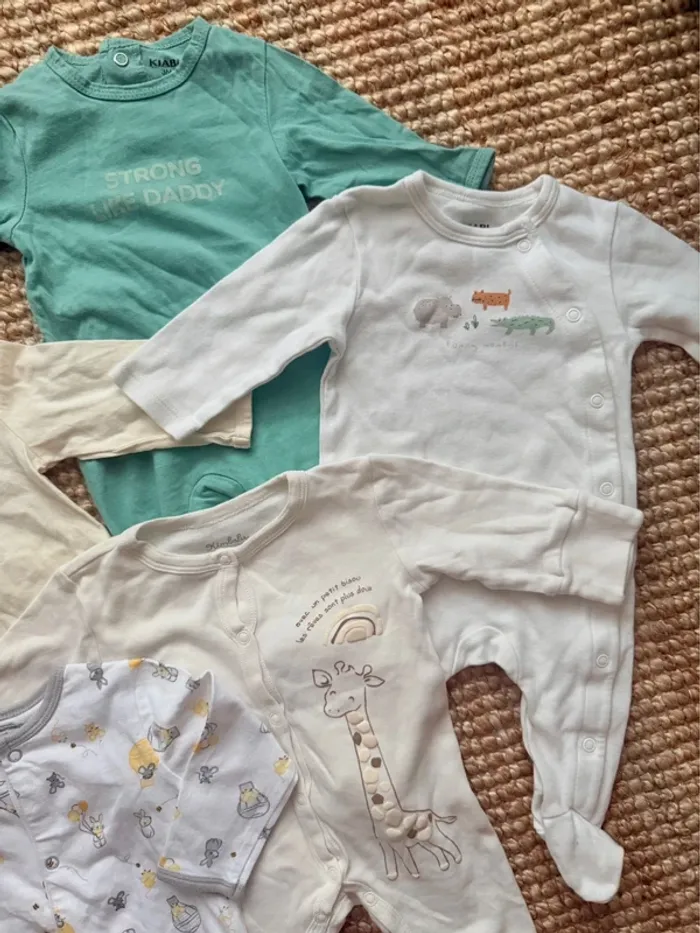 Lot pyjamas coton 3mois / 60cm - photo numéro 3