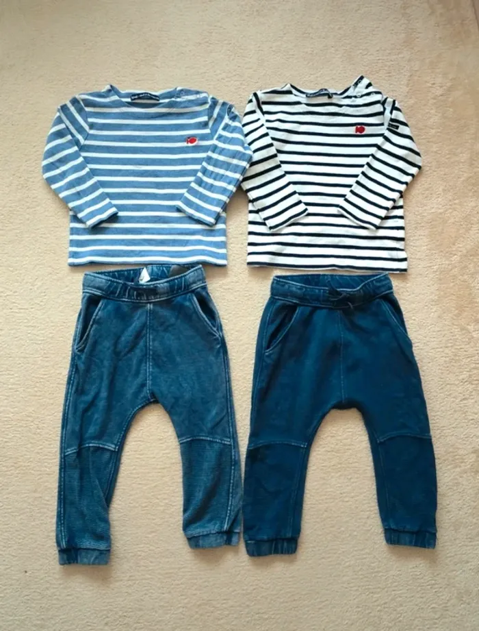 18/24 mois lot 2 joggings h&mavec marinieres - photo numéro 2