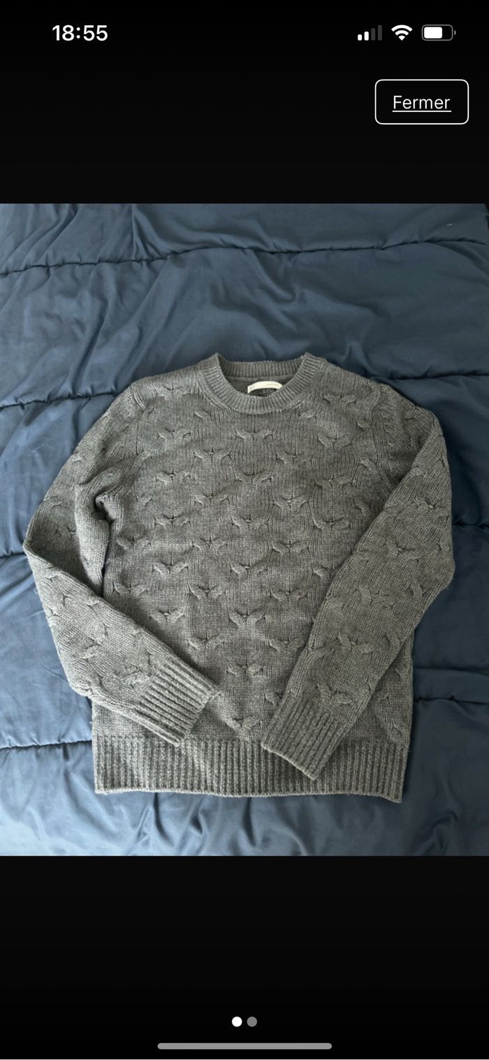Pull gris homme