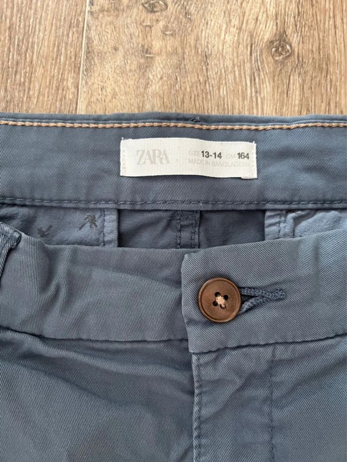 Bermuda bleu gris Zara 13/14 ans - photo numéro 3