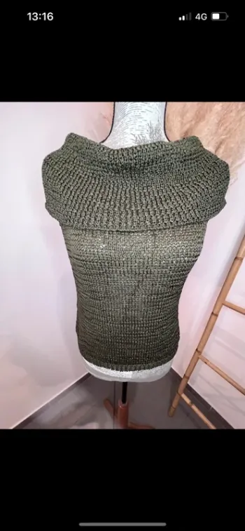 Pull sans manches kaki original