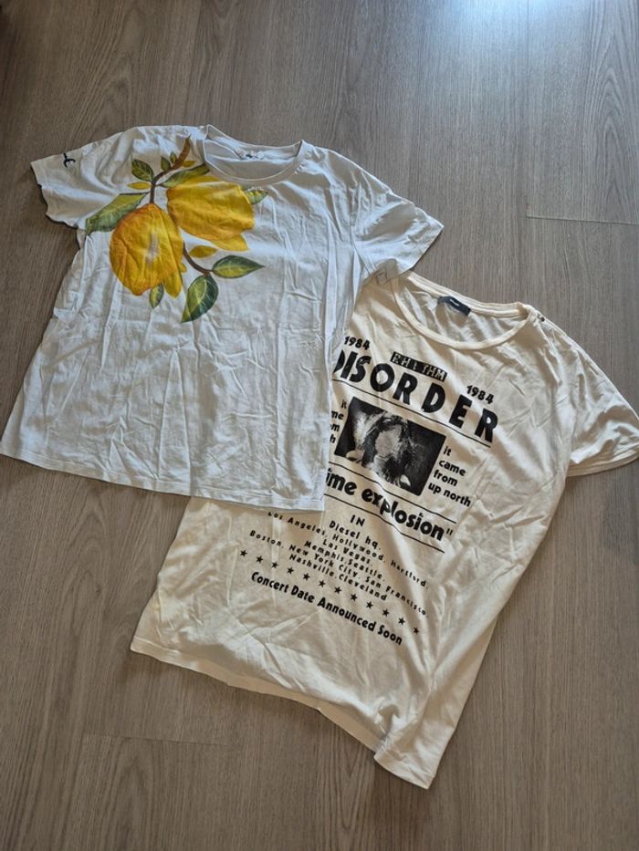 Lot de 2 tee shirts desigual et diesel taille M